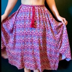 printed handkerchief boho skirt